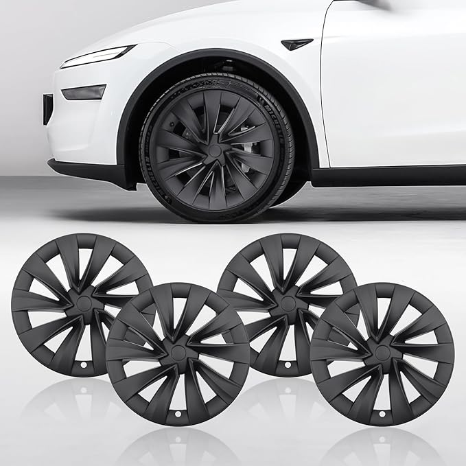 Model Y Wheel Covers 20 inch Juniper Helix 2.0 2025 2026, 20" Matte Black Wheel Protector Compatible with Tesla Model Y Accessories 2025 2026 (Refreshed Juniper Only 4PCS)