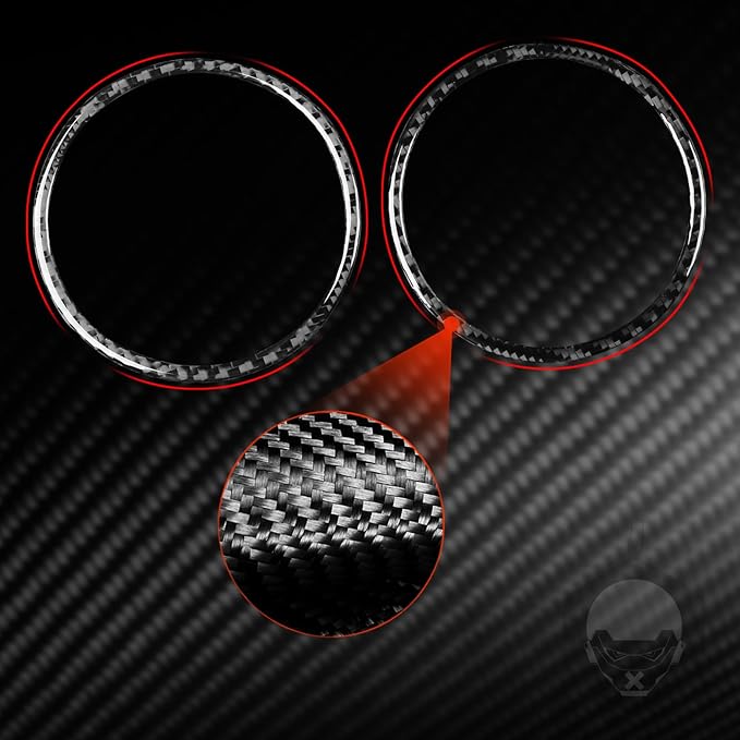 Car Rear Horn Speaker Frame Sticker Carbon Fiber Sticker Car Interior Trim Compatible with Tesla Model 3 2024 2025 Accessories Decorative Sticker Car Speaker Ring