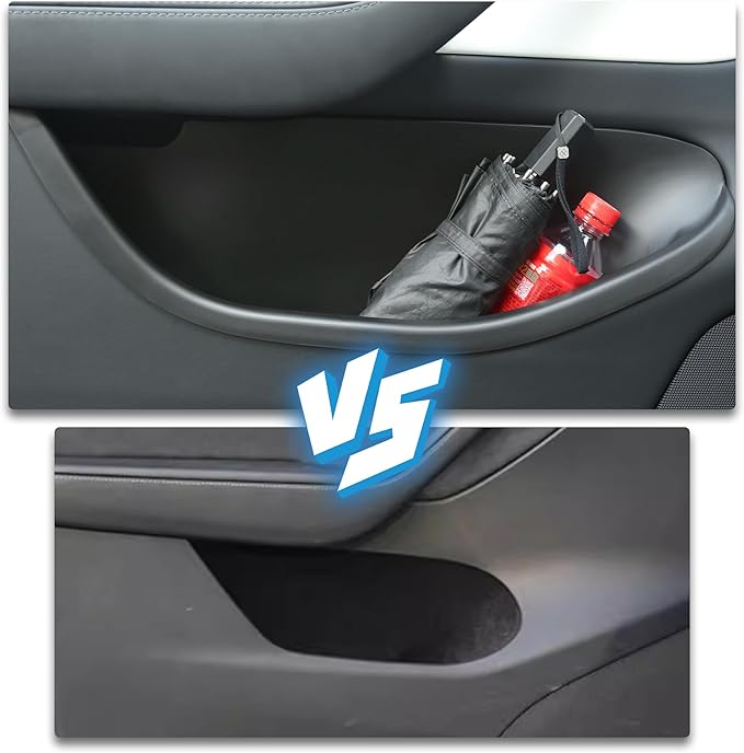 4pcs Door Pocket Organizer Set for tesla Model Y Juniper 2025 2026 Full-Coverage TPE Tray Liners for Front Rear Door Slots Door Side Storage Box Model Y Juniper Accessories (Not fit 2026 Standard)
