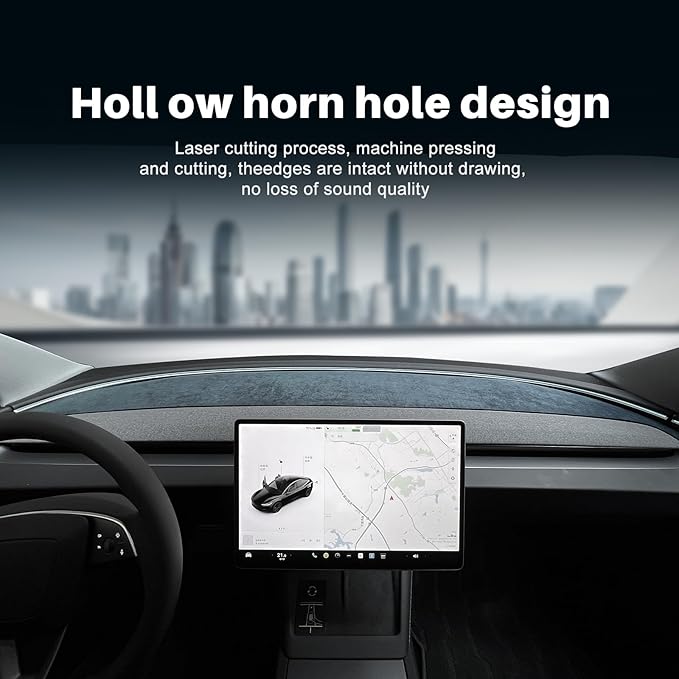 for Tesla Model 3 2024 Dashboard Cover Flannel Nonslip Car Dash Board Mat Decorative Cushion Light-Proof Pad Sunshade No-Glare Interior Auto Accessories (Dashboard Mat)