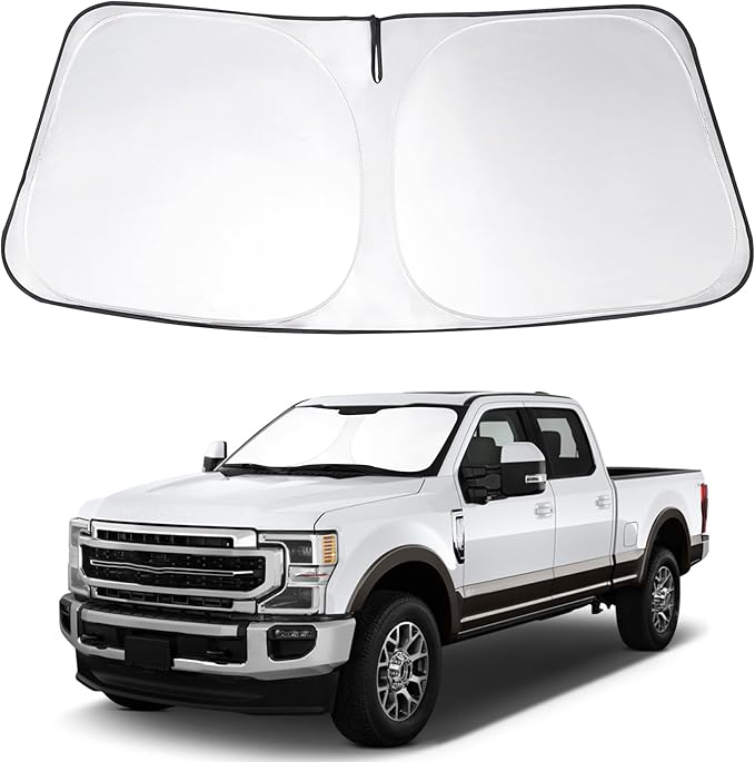 Windshield Sun Shade Custom Fit 2017-2020 2021 2022 Ford Super Duty F250 F350 F450 F550 Accessories Front Window Sunshade Covers Keep Car Cooler