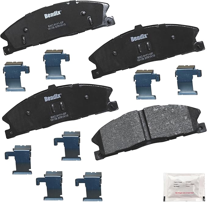 Bendix Priority1 CFC1611B Ceramic Front Brake Pads for Ford Flex 2015-2013, Police Interceptor Sedan 2017-2013, Police Interceptor Utility 2015-2013, Lincoln MKS 2013, MKS 2015, MKT 2015-2013