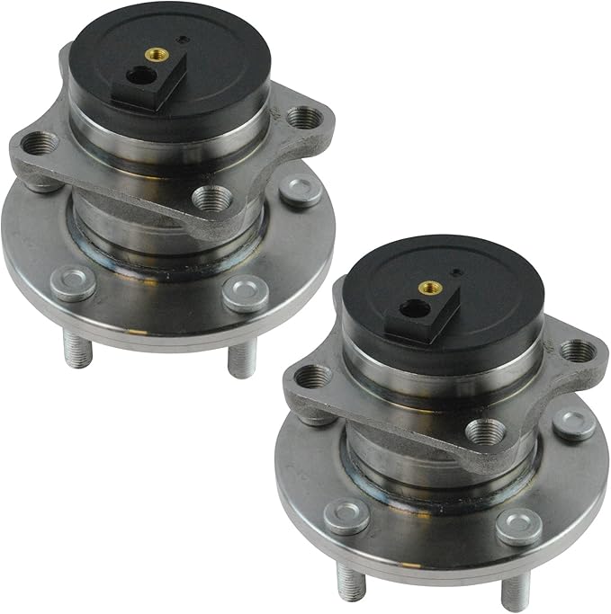 TRQ Rear Driver and Passenger Side Wheel Bearing and Hub Assembly Set 2 Piece Compatible with 2007-2015 Mazda CX-9 Front Wheel Drive