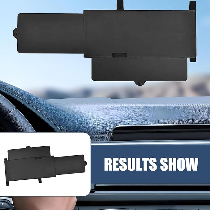 MLY 1PC Car Visor Extender, 12.2" x 5.9" Sun Shade Extender, Waterproof Retractable Visor Light Blocker, Fit for Windshield and Side Windows, Universal Sunshade Accessories for Car Truck SUV (Black)