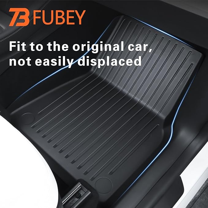 TPE Floor Mats for Tesla Model 3 2017-2023, 3-Piece Front & Rear Set, All-Weather Custom Fit Liners