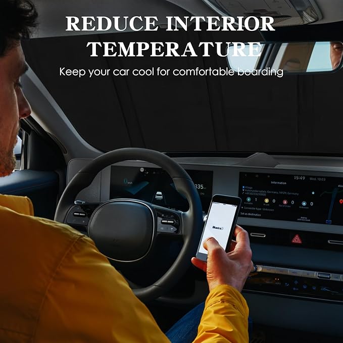 Windshield Sun Shade for Tesla Model 3 2018-2025, Model Y 2020-2025 Front Window Sunshade - Safeguard (for Model 3/Model Y)