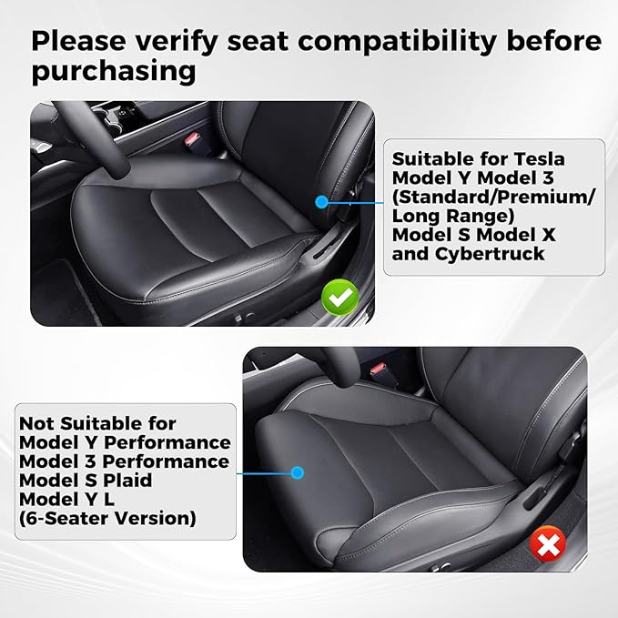 2Pcs Nappa Leather Front Seat Covers for Tesla Model Y/3 Highland/Juniper 2025 2026 Interior Accessories, Breathable All-Season Non-Slip Full Cover Bottom Seat Protectors Cushion, White