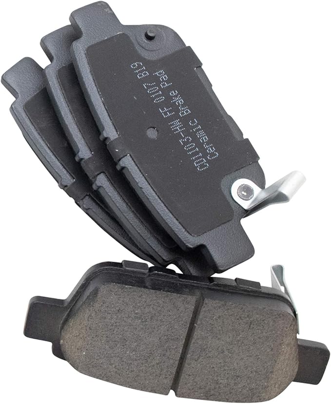 TRQ Rear Brake Pads Ceramic Wear Sensor Hardware Compatible with 2009-2014 Acura TL 2006-2014 Honda Ridgeline