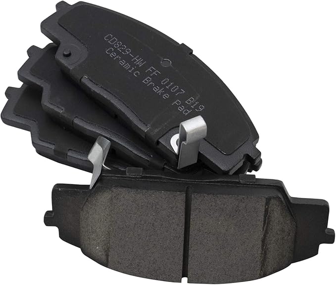 TRQ Front Brake Pads Ceramic Hardware Wear Sensor Compatible with 2002-2006 Acura RSX 2006-2011 Honda Civic 2000-2009 S2000