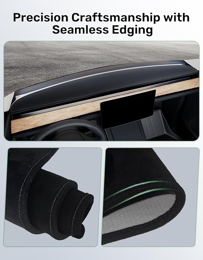 Zanch Original Tesla Model Y/3 Dashboard Cover, Upgraded 2025 Anti-Glare 100% Sunshield Suede Dash Mat, Full Protection with No-Slip, Fits Model Y (2020–2025) and Model 3 (2017–2023) Tesla Accessories