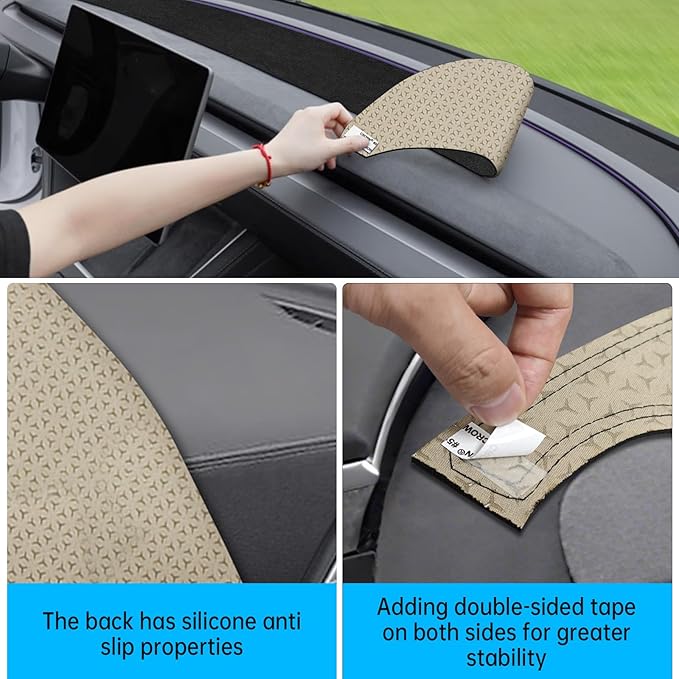 MASHA Dashboard Cover for Tesla Model Y Juniper 2025-2026,Flannel Dashboard Pad Dash Mat Compatible with New Tesla Model Y Juniper Dashboard Decorative Interior Auto Accessories