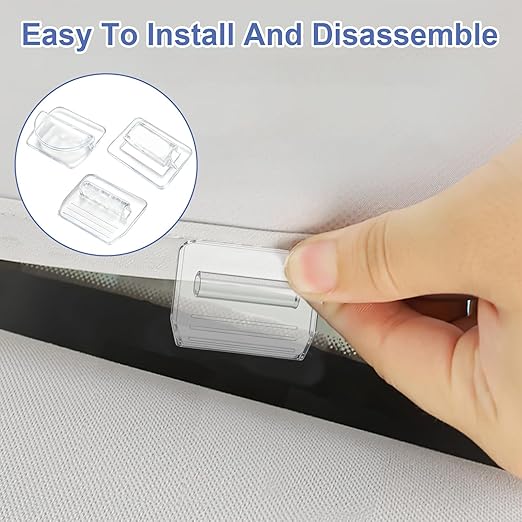 32 Pcs Sunshade Clips, Roof Sunshade Insert Clips Compatible with Model 3/Y/S/X, Sun Roof Shade Fasteners for Sunshade Installation and Stability (Clear)