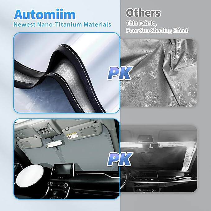 Windshield Sun Shade for 2019-2024 2025 GMC Sierra 1500 2500 3500, Upgraded Heat Insulation Front Window Cover for GMC Sierra, Foldable Windshield ShadeSun Visor Protector for GMC Sierra Accessories