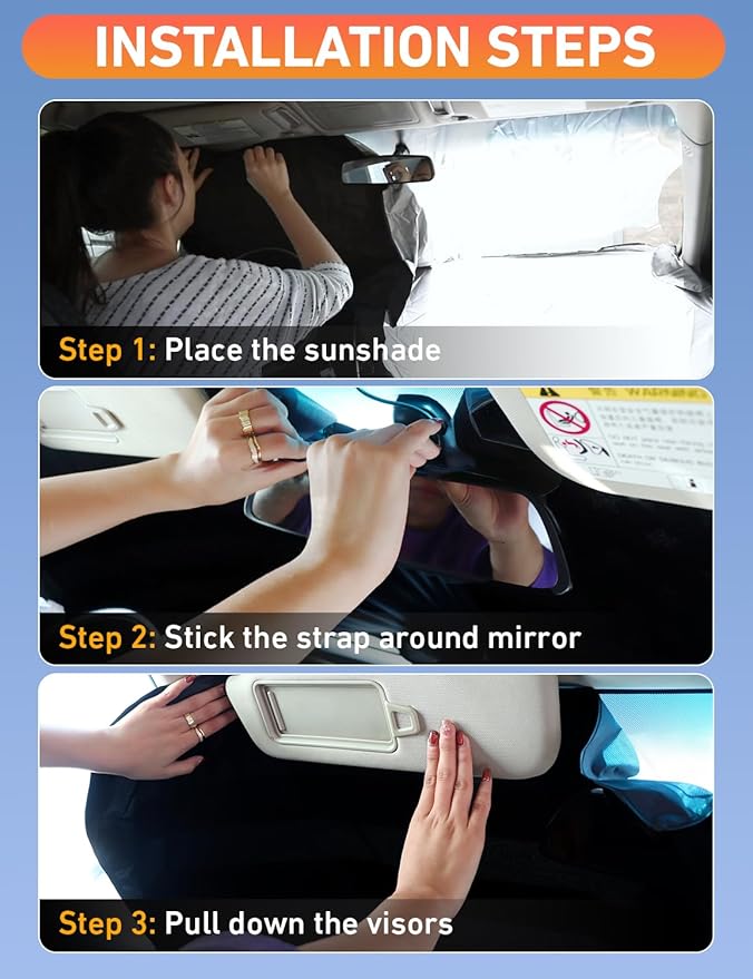 EcoNour Windshield Sunshade for Toyota Camry 2012-2015 2016 2017, LE, SE, SE Nightshade, XLE, XSE, TRD, Sun Visor for Front Windshield Sun Shade Cover, UV Heat Blocker & Protector, Car Accessories