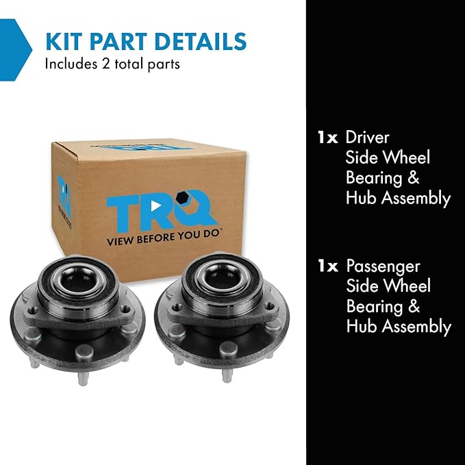 TRQ Left and Right Wheel Bearing and Hub Assembly Set 2 Piece Compatible with 2008-2017 Buick Enclave 2009-2017 Chevrolet Traverse 2007-2016 GMC Acadia 2017 Acadia Limited 2007-2010 Saturn Outlook