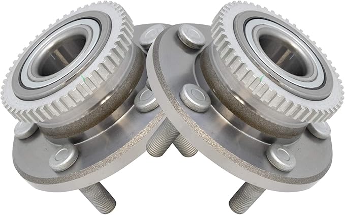 TRQ Front Wheel Bearing and Hub Assembly Set 2 Piece Compatible with 2015-21 Ford Mustang EcoBoost 2015-21 Mustang GT Premium 2015-17 Mustang V6 2015-21 Mustang EcoBoost Premium 2015 Mustang GT