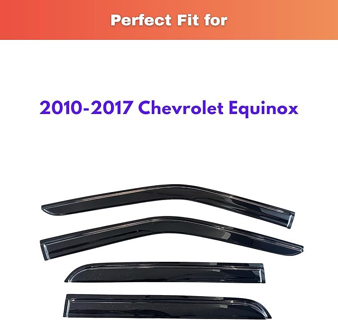 KPY Rain Guards Fit for 2010-2017 Chevrolet Equinox, Out-Channel Window Visors Vent Wind Deflectors 4PC, Car Accessories for 10-17 Chevy Equinox