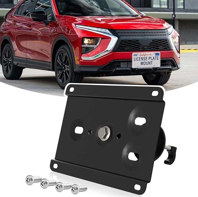 Front License Plate Holder No-Drill License Bracket Anti-Theft Frame Compatible with Mitsubishi Eclipse Cross,Mirage 6th gen,Mirage G4 6th gen,Outlander 4th gen,Outlander PHEV 3rd gen,Outlander PHEV