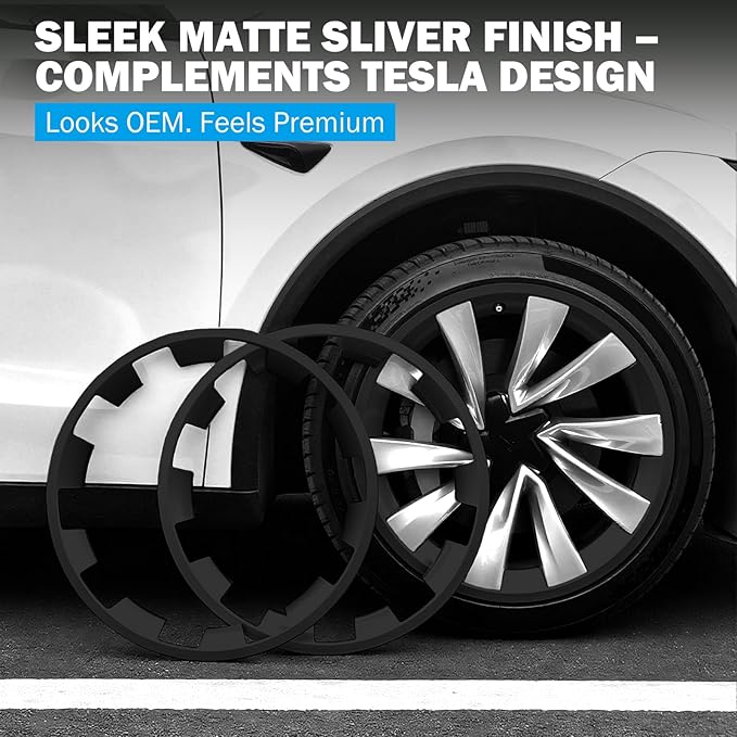 Wheel Rim Protector for Tesla Model Y Juniper 20” Helix Wheels, 4PCS ABS Anti-Curb Scratch Guard, Matte Black Rim Edge Trim, No-Drill Snap-On Installation, for Model Y 2026 Accessories