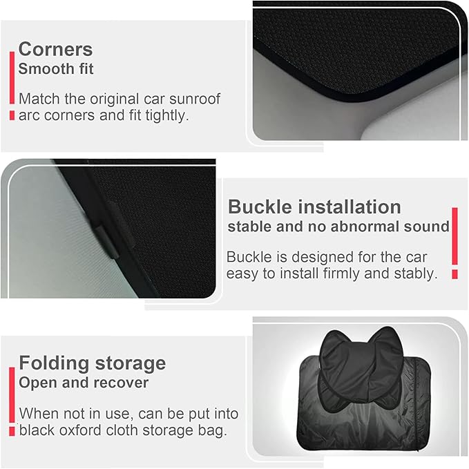 2021 2020 2019 2018 2017 2016 Tesla Model S Glass Roof Sunshade UV Ray Protection, Foldable Sunroof Sunshade Top Window Sun Shades for Tesla Model S