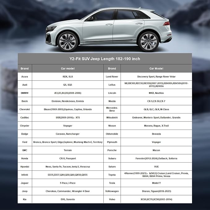 Hail Protector Car Cover for SUV(Length:191-201inch) + Gift Windshield Sunshade, Multi-Layered EVA Hail Proof Car Cover, Padded Car Hail Protector Explorer, Telluride, Palisade, Pilot etc.