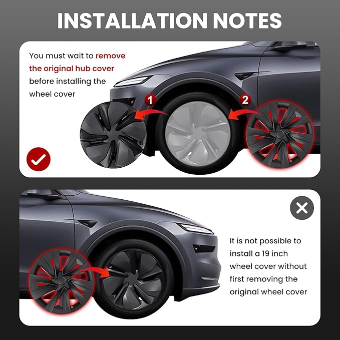 Model Y Wheel Covers 19 inch Juniper Crossflow 2025 2026,19" Swirl Style Matte Black Wheel Hubcaps Compatible with Tesla Model Y Accessories 2025 2026(Refreshed Juniper Only 4PCS)