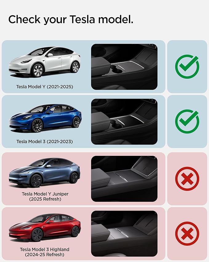 Spigen Cup Holder Insert Relaxed Grip for Tesla Model Y (2021-2024) & Model 3 (2021-2023) [Not Compatible with Model Y Juniper (2025/26) and Model 3 Highland (2024/25) - (Up to Trenta Cups)