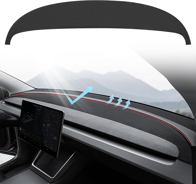 for Tesla Model Y Juniper Dashboard Cover,[Anti-Glare and Dustproof] Suede Dashboard Pad Dash Mat Compatible with New Tesla 2025-2026 New Model Y Juniper Accessories
