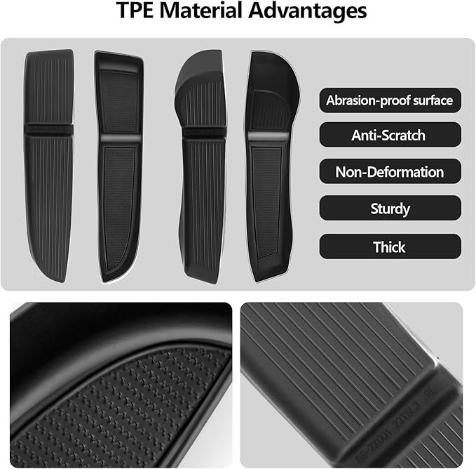 2026 2025 2024 Tesla Model 3 Highland Door Side Storage Box Door Pocket Liners Front Rear Door Insert Tray Organizer for Tesla Model 3 Highland Accessories 4pcs