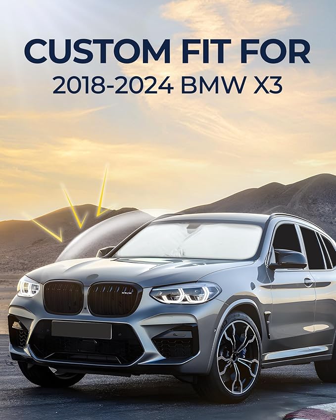 for BMW X3 2018-2024 Car Window Shades, 10pcs Privacy Sun Shade Set for Front Windshield Side and Rear Windows, Full Window Covers Keeps Vehicle Cool for Camping Napping