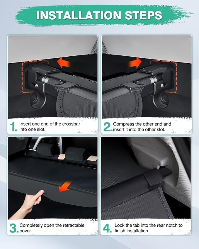 Powerty Cargo Cover for 2019-2024 2025 Honda Passport Accessories Trunk Cover Retractable Trunk Shielding Shade Cargo Luggage Cover