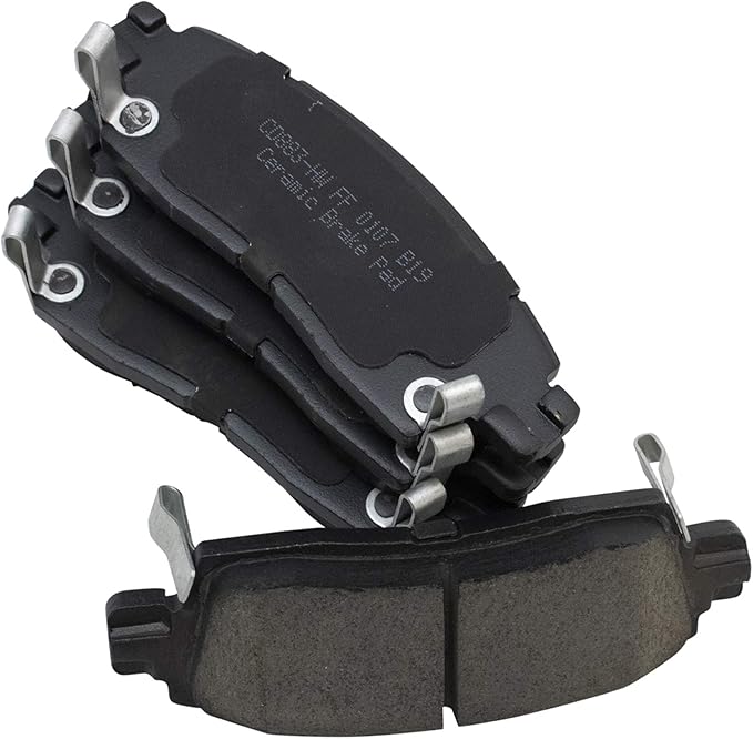 TRQ Rear Posi Ceramic Brake Pad Kit Set for 9-7X / Acadia/Acadia Limited/Ascender/Bravada/Enclave/Envoy/Envoy XL/Envoy XUV/Outlook/Rainier/SSR/Trailblazer/Traverse/XTS