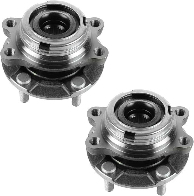 TRQ 2 Piece Front Wheel Bearing & Hub Assembly Set AWD Compatible with 2008-2012 Infiniti EX35 2013 EX37 2003-2012 FX35 FX37 2003-2008 FX45 2009-2013 FX50 2011-2012 G25 2007-2008 G35 G37 2006-2010 M3
