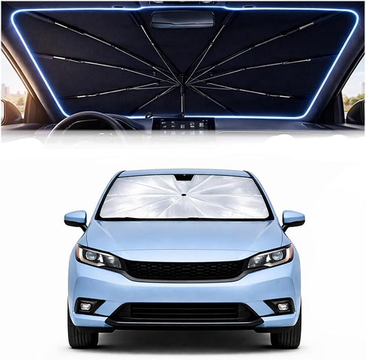 2026 Upgraded Car Windshield Sun Shade Umbrella - Custom-Fit for Honda Fit 2016-present Umbrella Sunshade,Easy Install,UV Protection & Heat Reflective,Keep Interior Cooler with Storage Bag