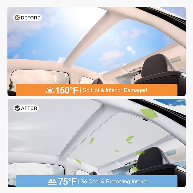 2025 Tesla Model 3 Sunshade for Tesla Model 3 Accessories No Sag Sun Protection Roof Shade Heat Insulation Foldable Roof Sun Shade Car Accessories 2024-2025