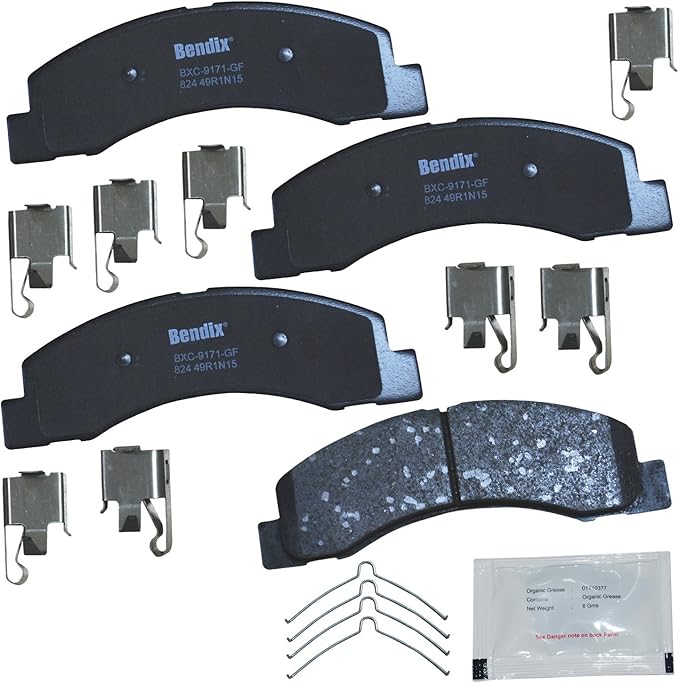 Bendix Priority1 CFC824 Ceramic Front Brake Pads for Ford Excursion 2005-2000, F-250 2008, F-250 Super Duty 2004-1999, F-350 2004-1999, F-350 Super Duty 2004-1999