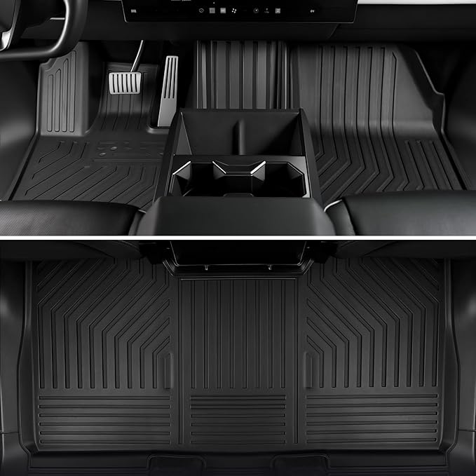 Floor Mats for Tesla Cybertruck 2023-2026, All Weather Floor Mats Truck Bet Mat Frunk Cargo Liner Accessories, Full Coverage Set
