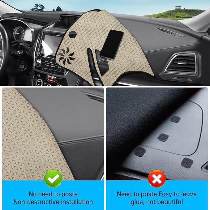 MASHA Dash Dashboard Cover Mat for Subaru Forester Accessories 2019-2023 2024, Flannel Dashboard Pad Dash Mat,Forester Sport Dashboard Decorative Interior Accessories