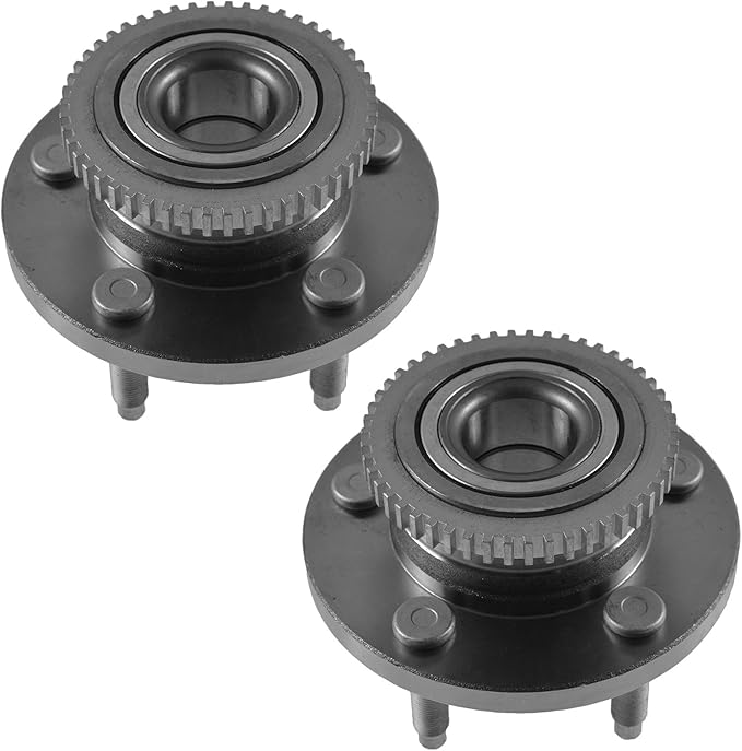 TRQ Front Left and Right Wheel Bearing and Hub Assembly Set 2 Piece Compatible with 2005-2007 Avanti Avanti 2005-2009 Ford Mustang 4 Wheel ABS 2010-2014 Mustang
