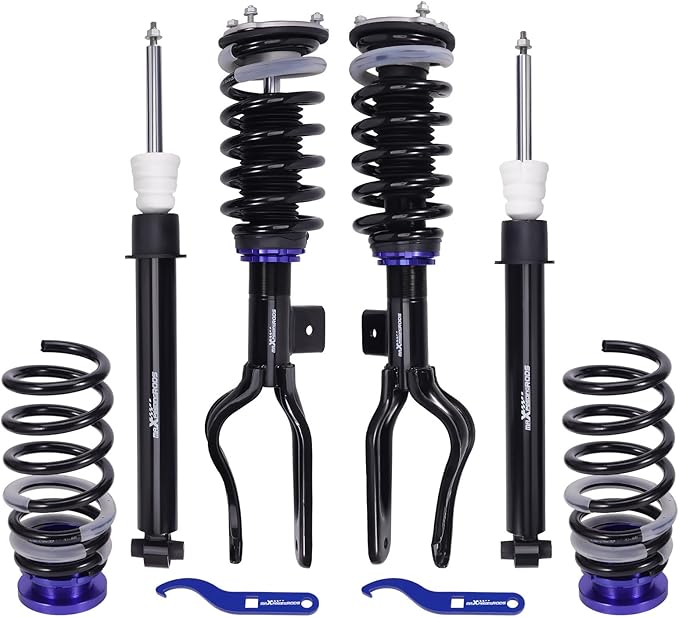 maXpeedingrods Coilover for Tesla model Y 2020+ AWD, Preset Damping Shock Absorber Struts Coilovers Suspension Kit, Black