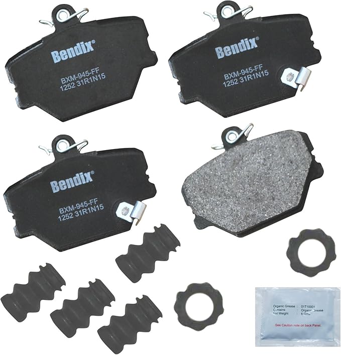 Bendix Priority1 CFM1252 Semi-Metallic Front Brake Pads for Smart Cabrio 2005-2004, City-Coupe 2004-2003, Crossblade 2004, Fortwo 2016-2005, Roadster 2005-2004