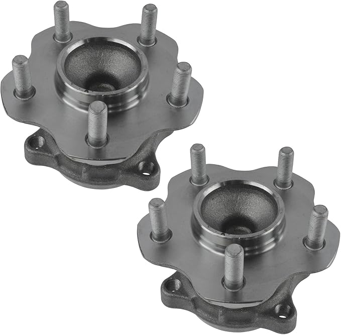 TRQ 2 Piece Rear Passenger Side Driver & Passenger Side Wheel Bearing & Hub Assembly Set Compatible with 2007-2012 Nissan Sentra