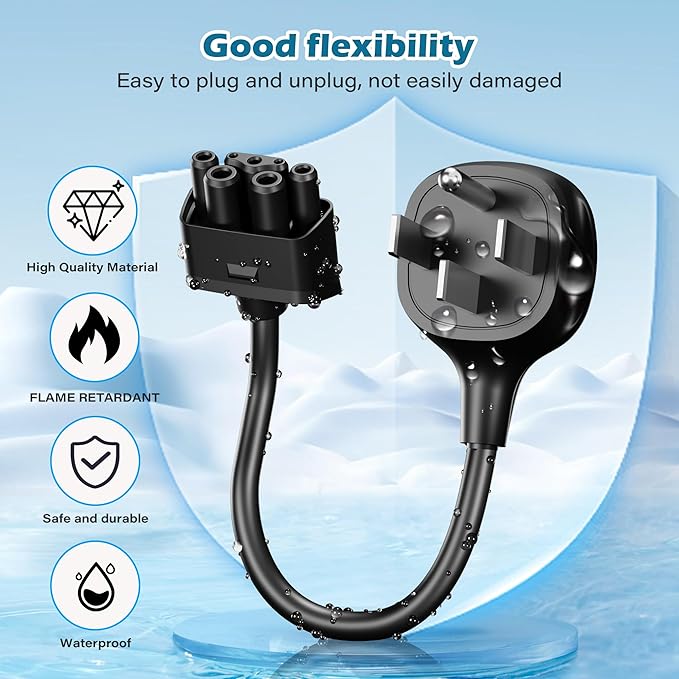 HiFind NEMA 14-50 Adapter for Tesla Gen 2 Mobile Charger 1 Ft, Connect Tesla Portable Charger to 14-50 Plug 240/250V Outlet 32 Amp Fast Charging for EV, Model S/3/X/Y, Safe & Durable, ETL, Black