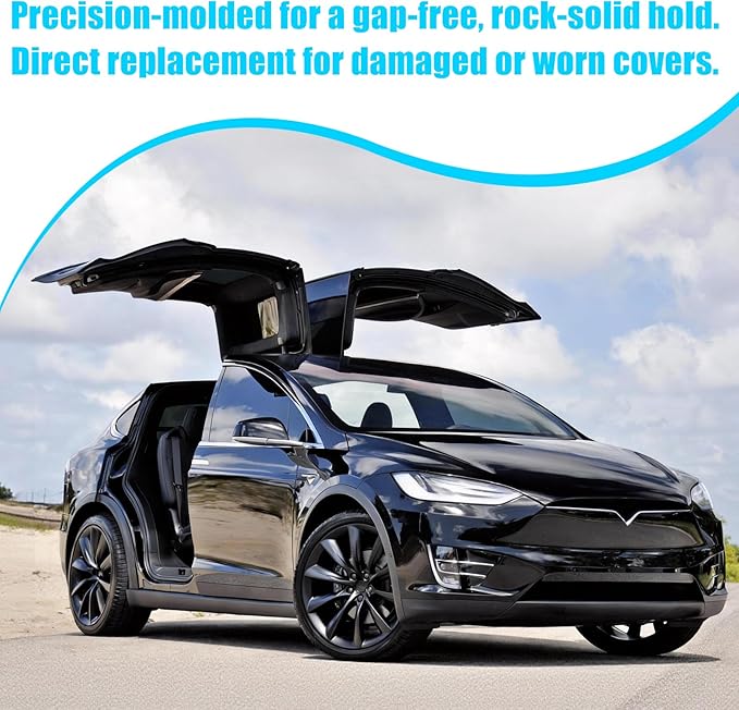 Jaronx Compatible with Tesla Model X Mirror Cover Replacement 2016-2025, Right Passenger Side Clip-on Rear View Mirror Cover Cap for Tesla Model X Accessories 1054431-00-D (Black)