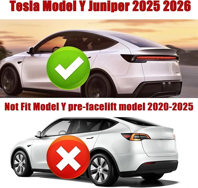 STSEV01 Rear Spoiler Fit for Tesla New Model Y Juniper 2026, Model YL-Style Performance Type ABS Wing Sporty Appearance, Trunk DeckLid Lip Exterior Accessories, Tape Installation (Gloss Black)
