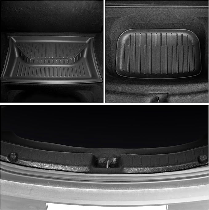 WEIZE Tesla Model Y Juniper Floor Mats 2025 2026, 11 PCS Full Set All Weather Non-Slip Floor Mats & Cargo Liners, Black Car Mats for Tesla Interior Accessories