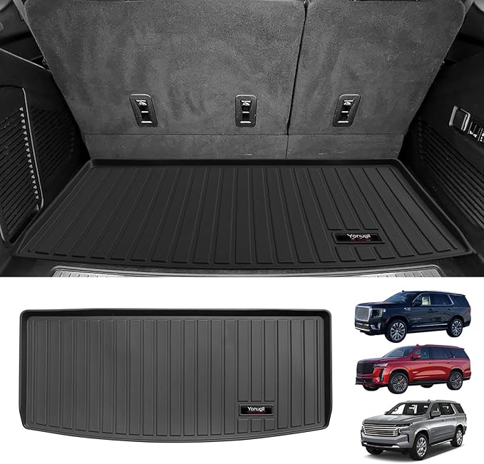Custom for 2021-2025 2026 Chevy Tahoe/GMC Yukon (Not XL)/Cadillac Escalade (Not ESV) Cargo Mats Trunk Liner All Weather TPE Protection Mat Accessories (for 2021-2026 Chevy Tahoe/Yukon/Escalade)