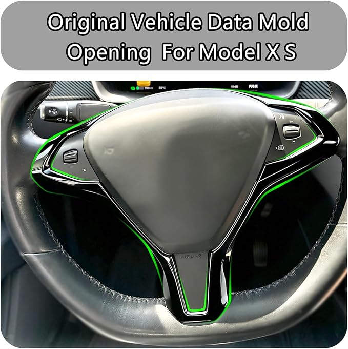 Car Center Console Steering Wheel Cover Frame Trim for Tesla Model X Model S 2014-2024 Interior Accessories ABS Gloss Black Inner Decoration