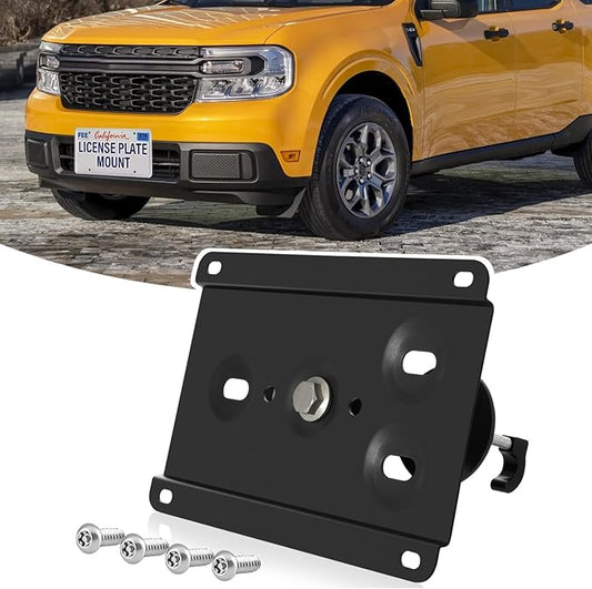 Front License Plate Holder No-Drill License Plate Bracket Mount Anti-Theft Frame Replacement Frames Compatible with Ford Maverick 2022-2024,Install in Seconds