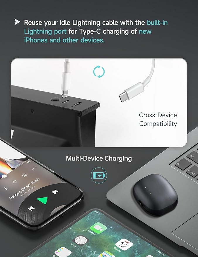 TPARTS 60W USB Hub Charger for Tesla Model Y Juniper 2025-2026/Model 3 Highland 2024+, Multi-Port Center Console Charging Hub, Hidden Docking Station M3/Y Interior Accessories (Premium/Performance)